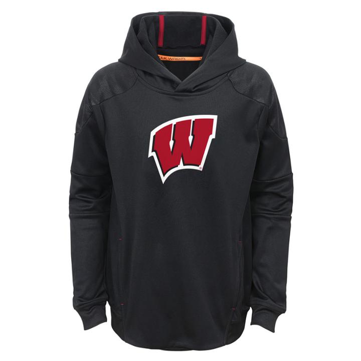 Boys 4-7 Wisconsin Badgers Mach Pullover Hoodie, Size: M 5-6, Black