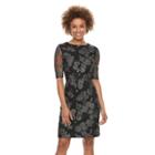 Women's Scarlett Flocked Mesh Dress, Size: 16, Silver