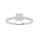 Lovemark 10k White Gold 1/4 Ct. T.w. Diamond Cluster Engagement Ring, Women's, Size: 7
