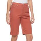 Women's Gloria Vanderbilt Amanda Bermuda Shorts, Size: 8, Med Orange