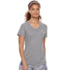 Women's Tek Gear&reg; Essential V-neck Short Sleeve Tee, Size: Large, Med Grey