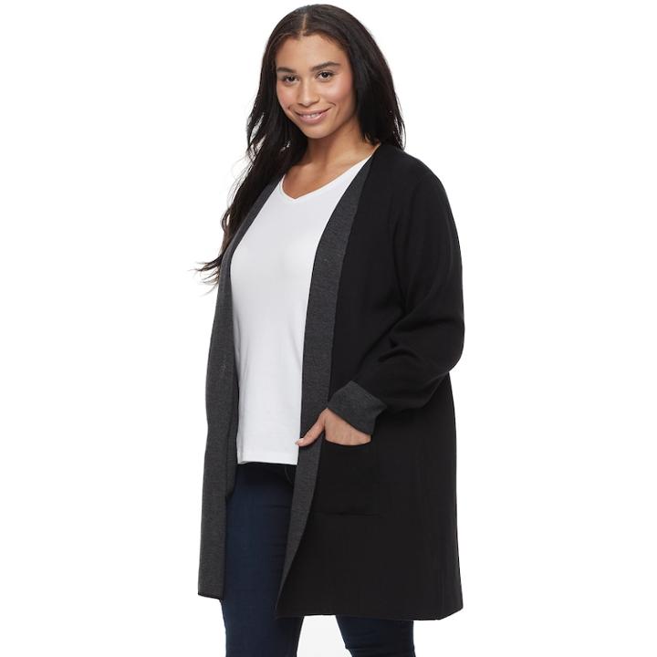 Plus Size Apt. 9&reg; Cardigan, Women's, Size: 3xl, Black