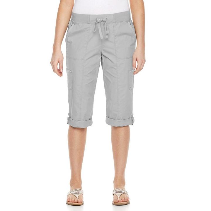 Women's Gloria Vanderbilt Grecia Pull-on Skimmer Pants, Size: 12, Silver