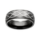 Black Ion-plated Stainless Steel And Stainless Steel Celtic Band - Men, Size: 8