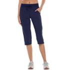 Women's Tek Gear&reg; Ruched Straight Leg Capris, Size: Xs, Dark Blue