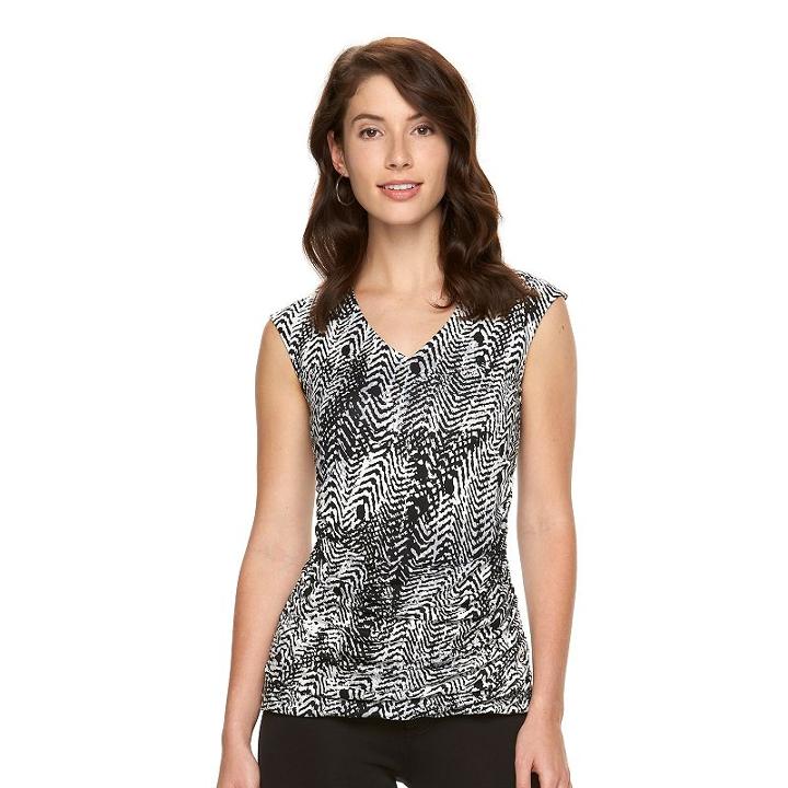 Women's Apt. 9&reg; Ruched Tank, Size: Xl, Black
