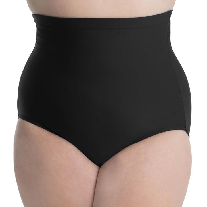 Plus Size Upstream High-waisted Swim Brief Bottoms, Women's, Size: 22 W, Black