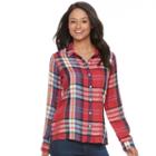 Juniors' So&reg; High-low Shirt, Girl's, Size: Large, Med Red