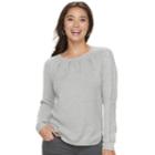Petite Sonoma Goods For Life&trade; Cable Yoke Crewneck Sweater, Women's, Size: Xl Petite, Light Grey