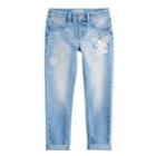 Girls 4-12 Sonoma Goods For Life&trade; Embroidered Denim Jeans, Size: 6x, Light Blue