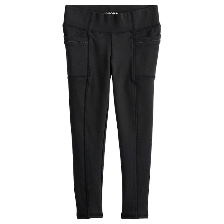 Girls 4-12 Sonoma Goods For Life&reg; Supersoft Pants, Size: 4, Black