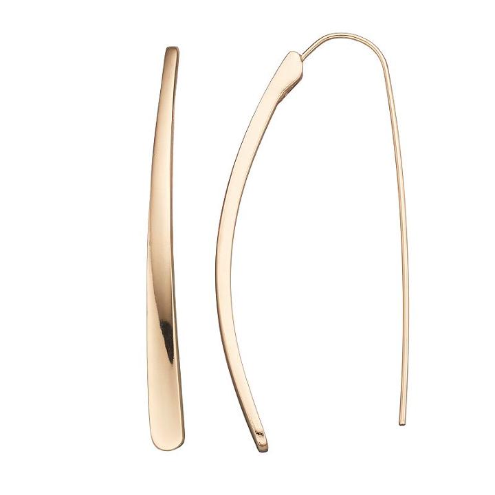 Jennifer Lopez Curved Stick Drop Earrings, Women's, Gold