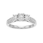 Everlasting Diamonds Sterling Silver 1/4 Carat T.w. Diamond 3-stone Ring, Women's, Size: 6, White