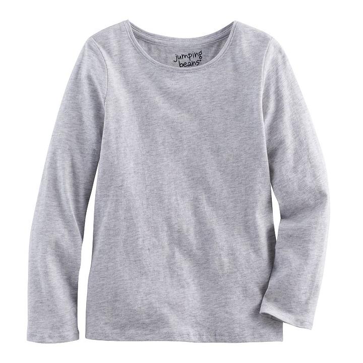 Girls 4-10 Jumping Beans&reg; Long-sleeved Tee, Size: 6x, Light Grey