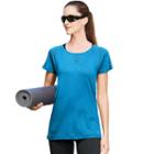 Women's Champion Seamless Mesh Scoopneck Workout Tee, Size: Large, Med Blue