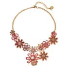 Dana Buchman Peach Flower Link Statement Necklace, Women's, Pink