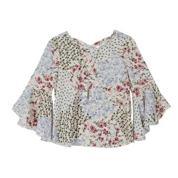 Girls 7-16 Iz Amy Byer Bell Sleeve Top With Necklace, Size: Xl, White