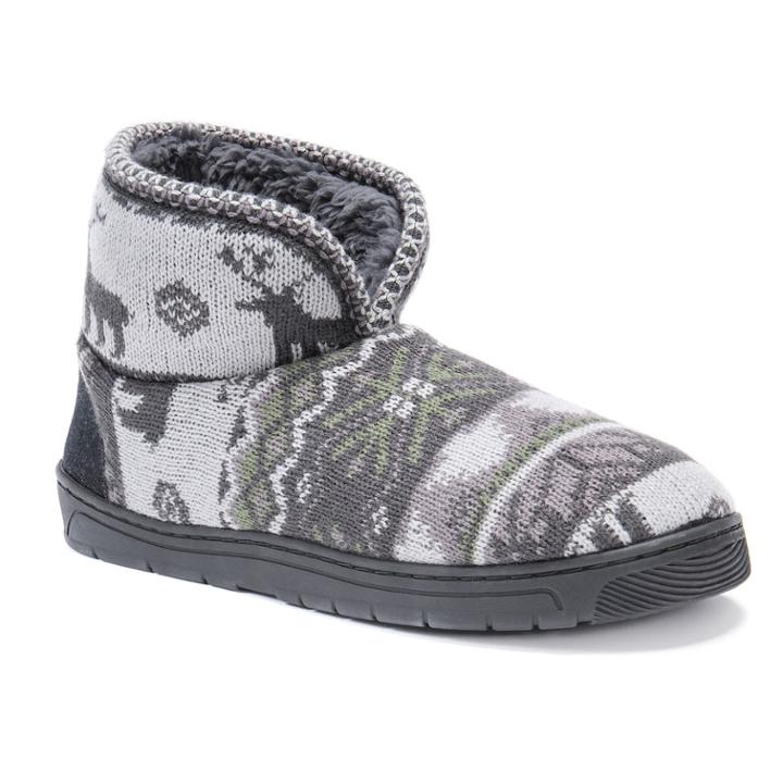 Men's Muk Luks Mark Bootie Slippers, Size: Small, Grey