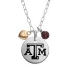 Fiora Crystal Sterling Silver Texas A & M Aggies Team Logo & Heart Pendant Necklace, Women's, Size: 16, Multicolor