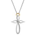 Miracles Sterling Silver Diamond Accent Infinity Angel Pendant, Women's, White