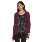Women's Elle&trade; Mixed-media Flyaway Cardigan, Size: Xs, Red
