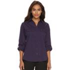 Women's Croft & Barrow&reg; Knit To Fit Shirt, Size: Large, Med Purple