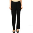 Women's Larry Levine Straight Leg Pant, Size: 10, Black