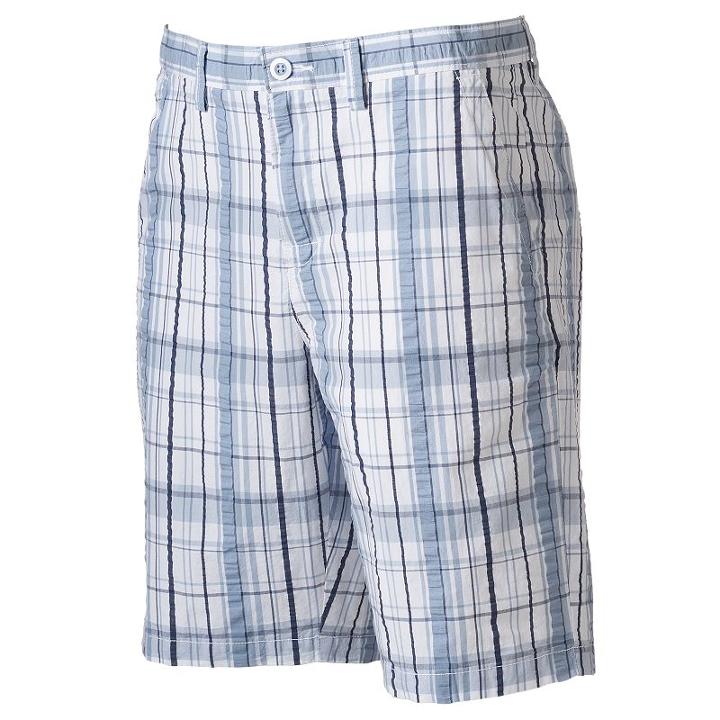 Men's Apt. 9&reg; Flat-front Patterned Shorts, Size: 35, White