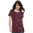 Women's Apt. 9&reg; Essential Crewneck Tee, Size: Small, Dark Red