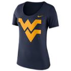 Women's Nike West Virginia Mountaineers Logo Scoopneck Tee, Size: Large, Blue (navy)