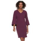 Women's Sharagano Piped Bell Sleeve Sheath Dress, Size: 8, Purple Oth