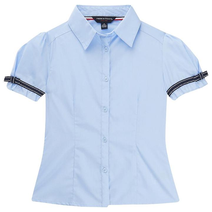 Girls 4-20 French Toast School Uniform Ribbon Bow Shirt, Girl's, Size: 6x, Blue