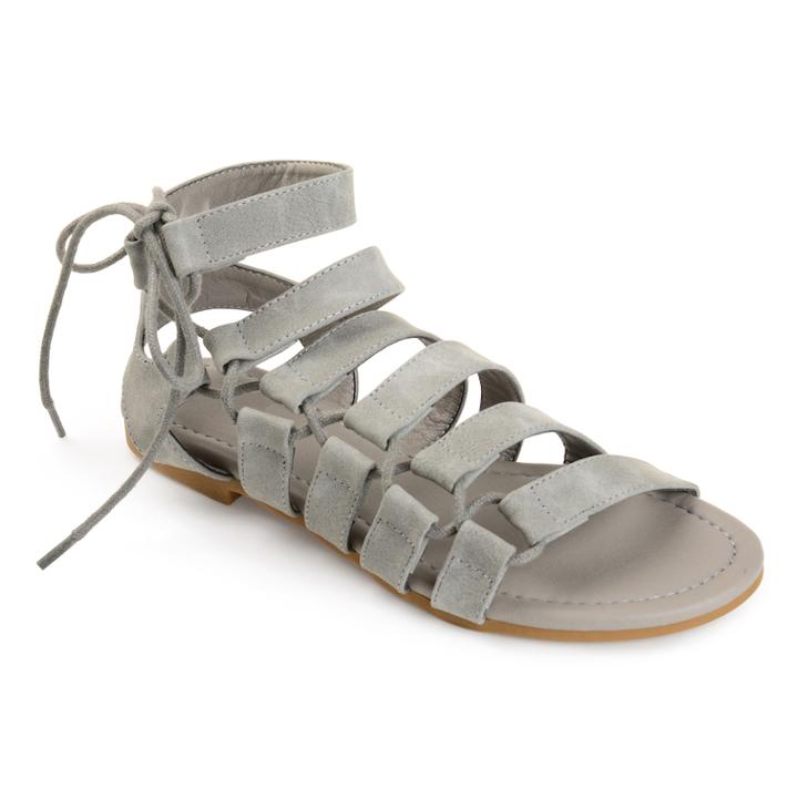 Journee Collection Cleo Women's Gladiator Sandals, Size: Medium (6), Light Grey