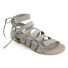 Journee Collection Cleo Women's Gladiator Sandals, Size: Medium (6), Light Grey