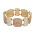 Swirled Geometric Stretch Bracelet, Women's, Brown