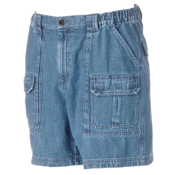 Men's Croft & Barrow&reg; Denim Side Elastic Cargo Shorts, Size: 38, Blue Other