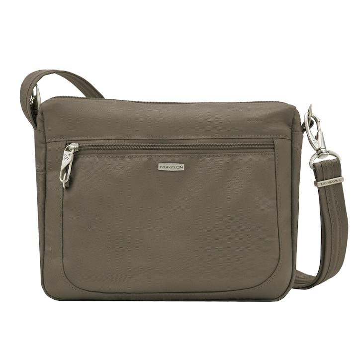 Travelon Anti-theft Classic East-west Crossbody Bag, Women's, Beig/green (beig/khaki)