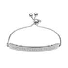 Sterling Silver Mother Forever Friend Bar Lariat Bracelet, Women's