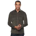Men's Apt. 9&reg; Slim-fit Stretch Corduroy Shirt, Size: Small Slim, Green