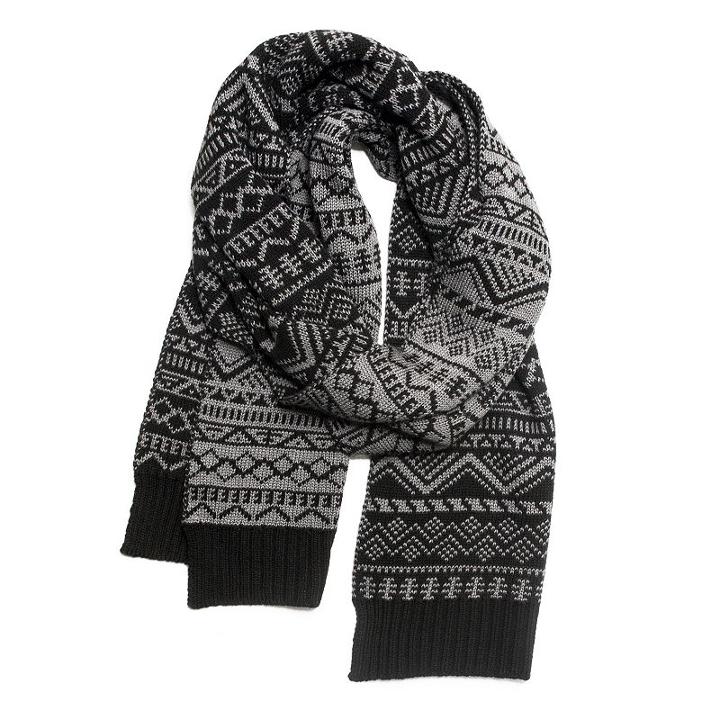 Muk Luks Patterned Scarf - Men, Black