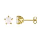 Laura Ashley Sterling Silver Opal Stud Earrings, Women's, White