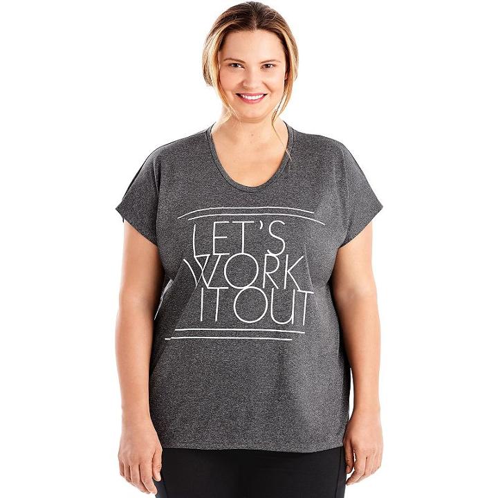 Plus Size Just My Size Graphic Dolman Tee, Women's, Size: 5xl, Dark Grey