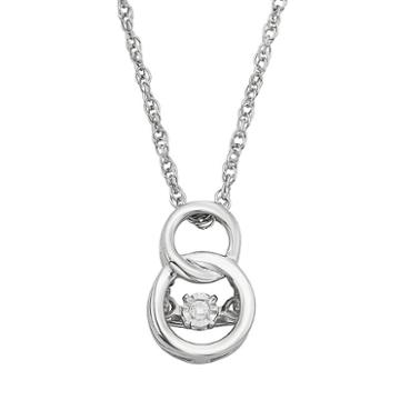 Dancing Love Diamond Accent Sterling Silver Double Circle Pendant Necklace, Women's, Size: 18, White