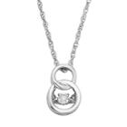 Dancing Love Diamond Accent Sterling Silver Double Circle Pendant Necklace, Women's, Size: 18, White