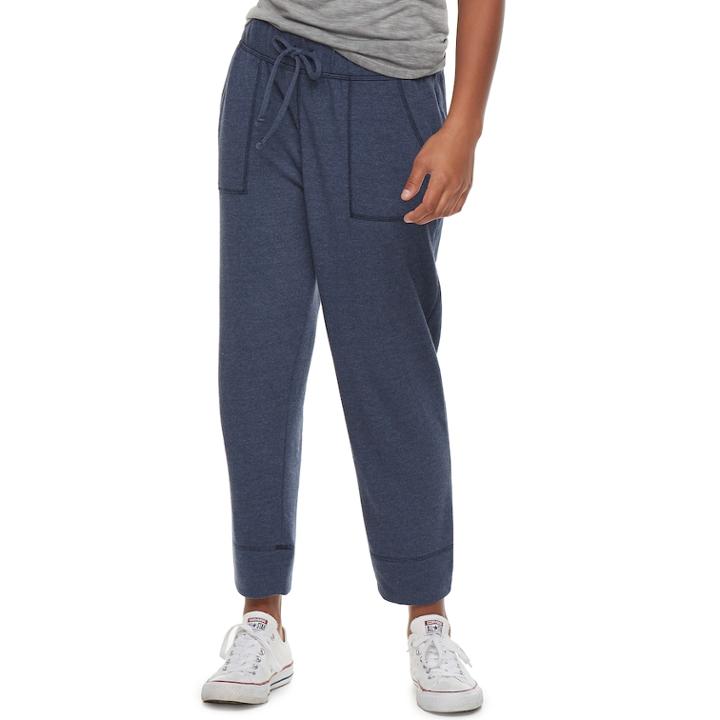 Juniors' So&reg; Crop Jogger Sweatpants, Teens, Size: Xs, Dark Blue