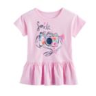 Girls 4-12 Sonoma Goods For Life&trade; Graphic Peplum Tee, Size: 8, Light Pink