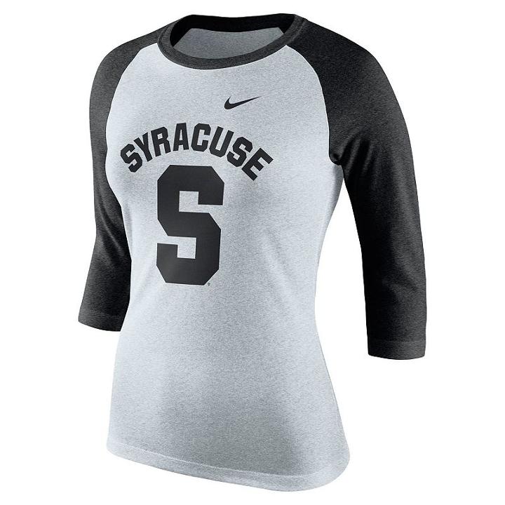 Women's Nike Syracuse Orange Oatmeal Raglan Tee, Size: Large, Natural
