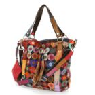 Amerileather Lloyd Leather Patchwork Circles Convertible Tote, Women's, Multicolor