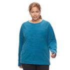 Plus Size Plus Tek Gear&reg; Micro Crew Top, Women's, Size: 3xl, Turquoise/blue (turq/aqua)
