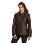 Women's Excelled Leather Scuba Jacket, Size: Small, Brown